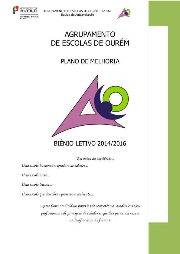Plano Melhoria 2014 2016